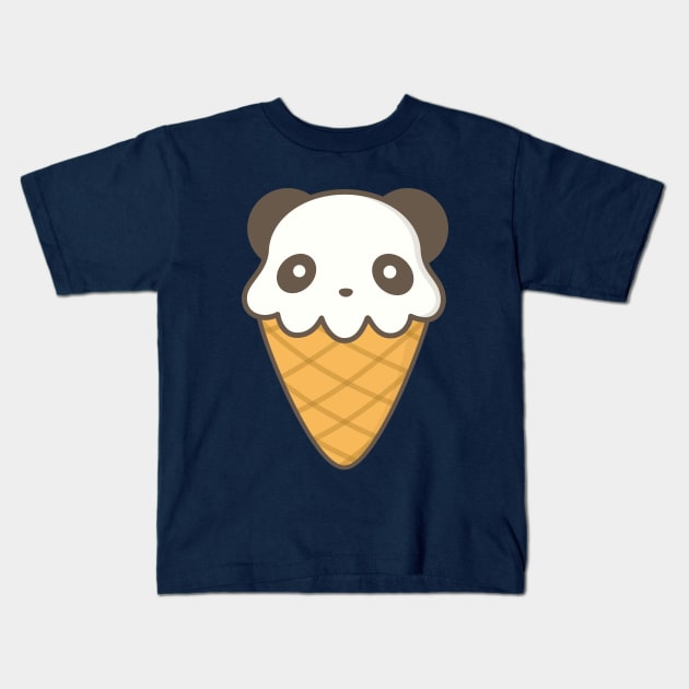 Cute and Kawaii Panda Ice Cream Kids T-Shirt by happinessinatee